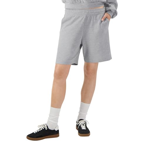 American Apparel Unisex Pique Gym Short with Pockets, Style G2PQ, Heather Grey, Large