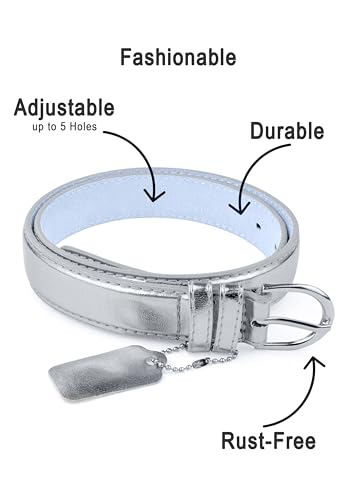 Belle Donne Small to Plus Size Belt Women, Bonded Leather, Silver Polished Buckle, Belts for Women, For Ladies Dress n Jeans2