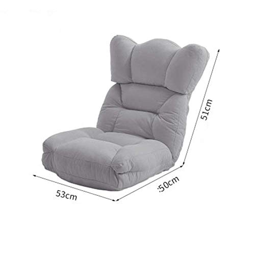 Lazy couch single bed chair, adjustable angle folding living room balcony sofa recliner, suitable for adult children-grey