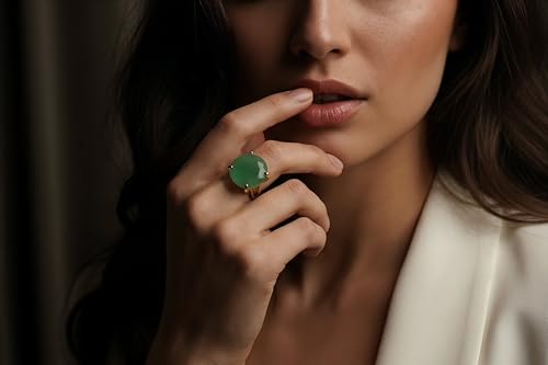Bague aventurine verte ronde : cadeau d'anniversaire idéal - 4