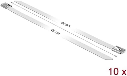 DeLock Stainless Steel Cable Ties L 400 x W 7.9 mm White Pack of 10