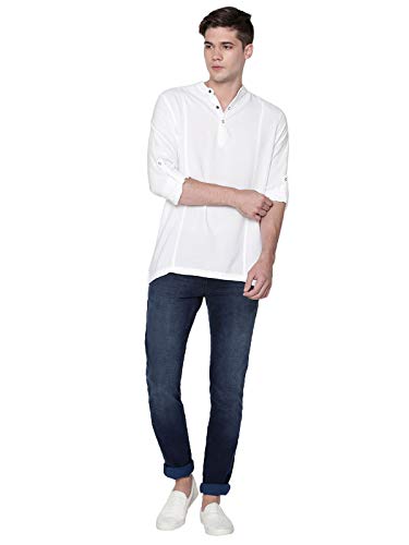 Image of Identiti Men Solid Slim Fit 100% Viscose Casual Shirt /Kurta for Men