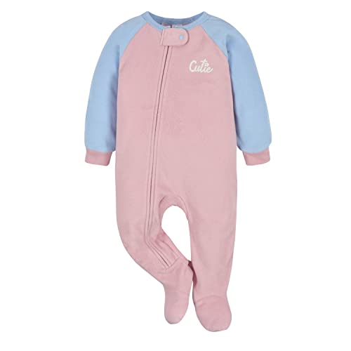 Image of Gerber Baby Girl & Toddler 2-Pack Loose Fit Fleece Footed Pajamas