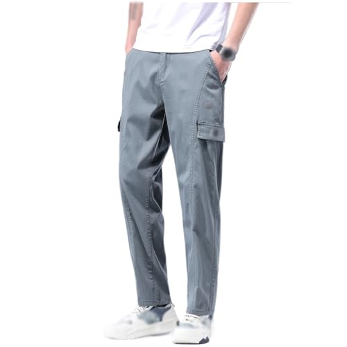 Pantalon décontracté rétro pour homme gris taille 35 style polyvalent