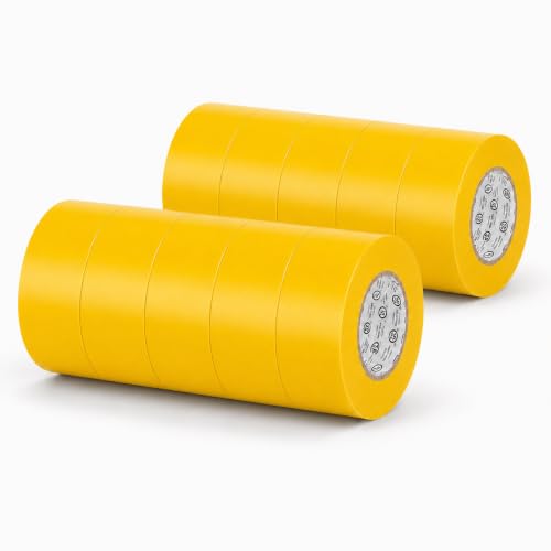 GGR Supplies EL-766AW Electrical Tape, 66 ft, Yellow (Pack of 10)