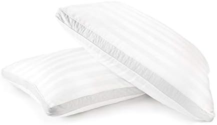 Sleep Restoration 1500 Series Gusset Gel Pillow Plush Cooling Gel Fiber - Hypoallergenic & Dust Mite Resistant (2 Pack Queen)