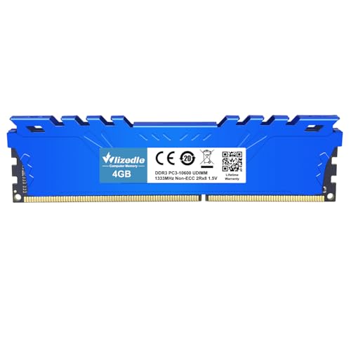 Image of DDR3 RAM 8GB Kit (2x4GB) 1333MHz CL9 DIMM Desktop Memory PC3-10600 240-Pin 1.5V 2Rx8 Dual Rank Channel Non-ECC Unbuffered PC Computer Sdram Sticks Module Upgrade (Blue)