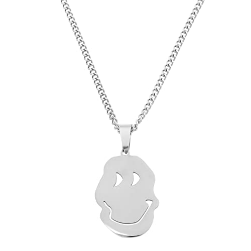 Made by Nami Herren Halskette mit Smile-Face Emoji Anhänger - 60 cm...