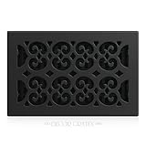 Decor Grates STH610 Scroll Text Floor Register, 6-Inch by 10-Inch, Black