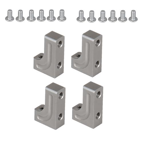 MORFUM 4PCS RC Aluminum Alloy Servo Mounts 1/10th RC Crawler Car CNC Machined Aluminum Servo Mount for SCX10 90047 Wrangler 1/10 RC Crawler Car Upgrades (Titanium)
