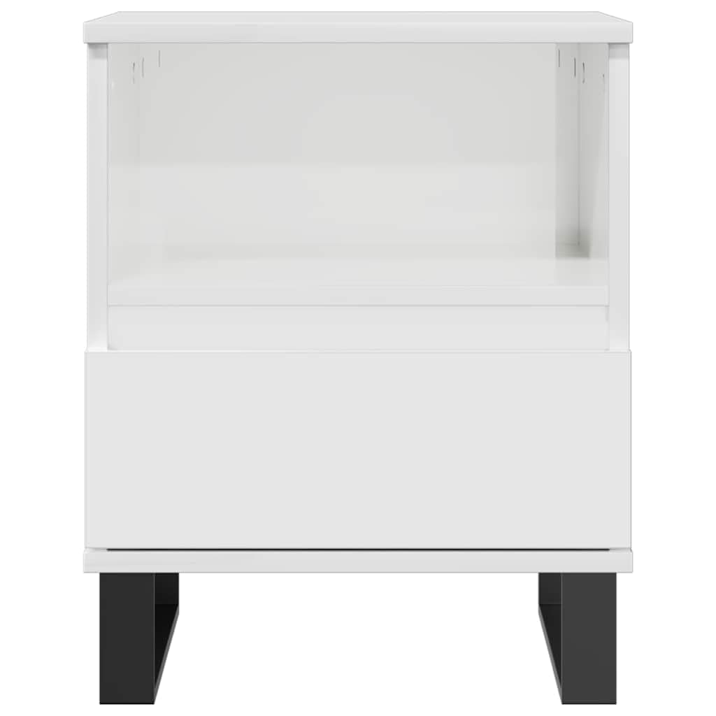 Eleganter Nachttisch mit Schublade und Fach aus Holzwerkstoff, Stabile Beistelltisch mit Metallbeinen und Feuchtigkeitsbeständige Oberfläche für Wohnzimmer und Schlafzimmer