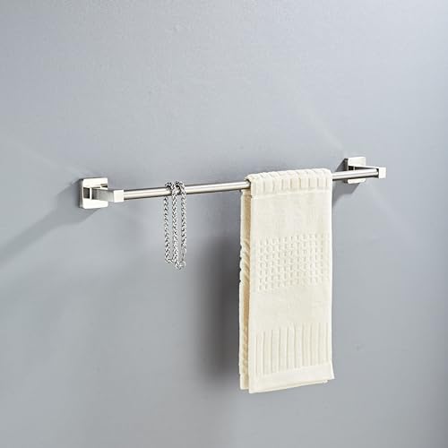 Brushed Nickel Bathroom Hardware Set 4 Pieces,Bathroom Accessories Set Stainless Steel Wall Mounted, Hand Towel Bar, Towel Ring, Robe Towel Hooks,Toilet Paper Holder,Towel Bar Set, 23.6 Inch by bluebyrne - Image 2