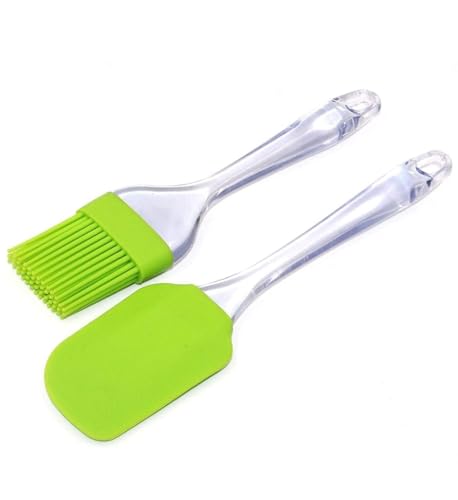 Image of Kitchen Silicone Spatula and Brush Set, Non-Stick Cooking Tools, Multi-Color, 2 Pieces