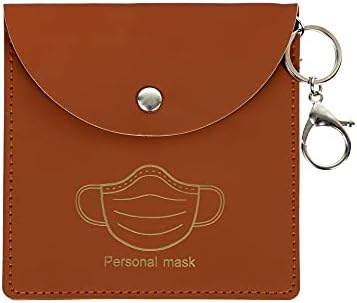 Mask Storage Case Leather Bag, Portable Mask Holder Organizer for Face Masks, Dustproof, Safe, Light (Brown)