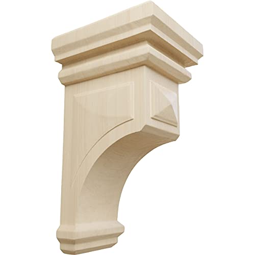 Ekena Millwork CORW06X06X12WFRW Large Woodruff Wood Corbels, 6"W x 6 3/4"D x 12"H, Rubberwood