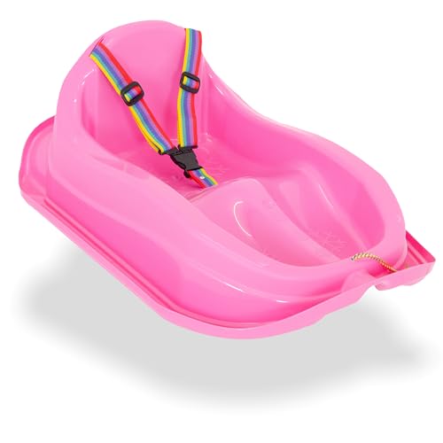 Kinder Schlitten mit Sicherheitsgurt bis 3 Jahre (Rosa)
