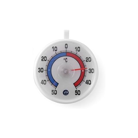 HENDI Kühlschrankthermometer, Thermometer, Khülschrank, Wasserdicht, mit Aufhängehaken, Temperaturbereich von -50 °C bis 50 °C. Leicht abzulesen, ø72x(H)21mm Cover