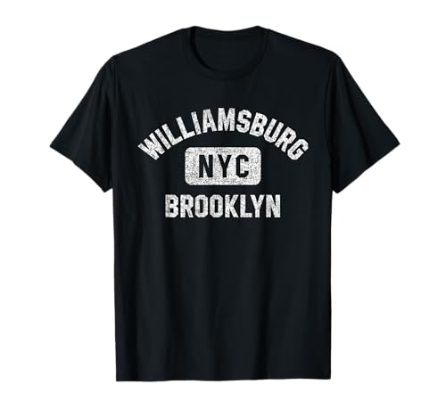 Williamsburg Brooklyn NYC Gym Distressed White T-Shirt