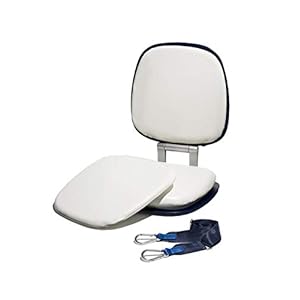 Pebbl Portable Meditation Chair – The Starter – Back Support Folding Seat (Navy Blue/White)