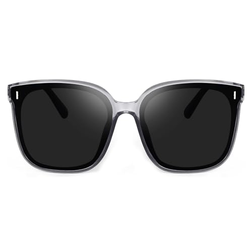 Image of IFLASH Oversized Polarized Square Sunglasses for Women Men Vintage Glasses with Flat Lens Fashion Stylish Shades