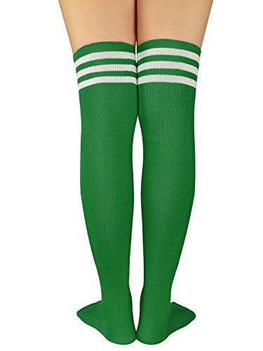 Image of Century Star Thigh High Socks Striped Extra Long Tube for Women Over the Knee Athletic Sports Socks Plus Size Stockings