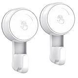 LUXEAR Suction Hooks Powerful Vacuum Suction Shower Hook- Heavy Duty Hangers Waterproof Wall Hooks for Bathroom Kitchen Towel, Robe, Loofah Removable and Reusable Hooks for Bags Coat (2 Pack)