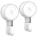 LUXEAR Suction Hooks Powerful Vacuum Suction Cup Hooks- Heavy Duty Shower Hooks Waterproof Suction Hanger for Bathroom Kitchen Towel, Robe, Loofah Removable and Reusable Hooks for Bags Coat (2 Pack)