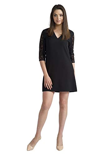 Robe trapèze manches 3/4 femme CAPORICCIO coupe évasée amincissante