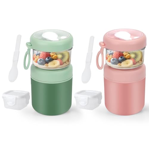 Pots en verre pour yaourt isothermes GEEKHOM pour garder vos collations fraîches