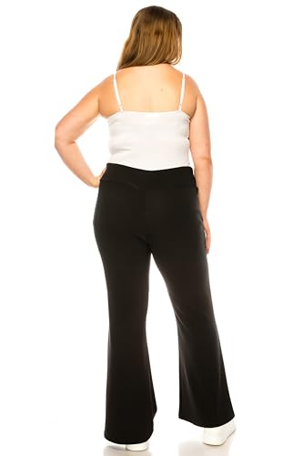 Women’s Plus Size Flare Leg Pants High Waist Stretch Bootcut Slacks with Tummy Control for Work Casual Office Lounge4