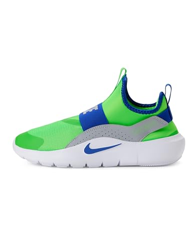Nike Little Kid's Flex Runner 4 Running Shoe, Green Strike/Game Royal-Wolf Grey-White, 3Y