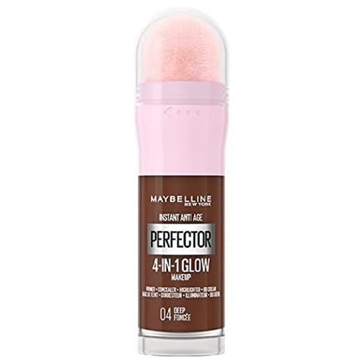 Maybelline New York Instant Anti Age Rewind Perfector, 4-in-1 Glow Primer, Concealer, Highlighter, selbstanpassende Farbtöne, gleicht den Hautton mit einem Glow Finish aus, Farbton:04 Deep