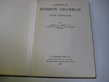 Hardcover Accidence of Hebrew Grammar: With Exercises 1918 [Hardcover] Book