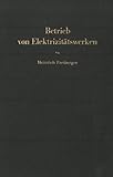 Betrieb von Elektrizitätswerken