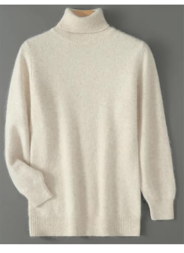 Men's Loose Turtleneck Knit Sweater Thick Warm Cashmere Blend Casual Pullover Jumper4