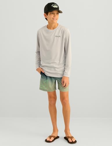 Image of HUK Kids Pursuit Pattern Long Sleeve Shirt, Fishing Shirt for Kids