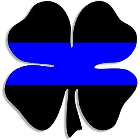 4x4 inch Shamrock Shaped Thin Blue LINE Sticker - Decal cop Officer Flag Police Vinyl Decal Sticker Car Waterproof Car Decal Bumper Sticker