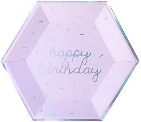 Harlow & Grey Sprinkles - Pastel Happy Birthday Large Paper Plates, 18 Plate Multi-Color Pack, Kids Party, Baby's Birthday - Disposable Party Plates - Image 4