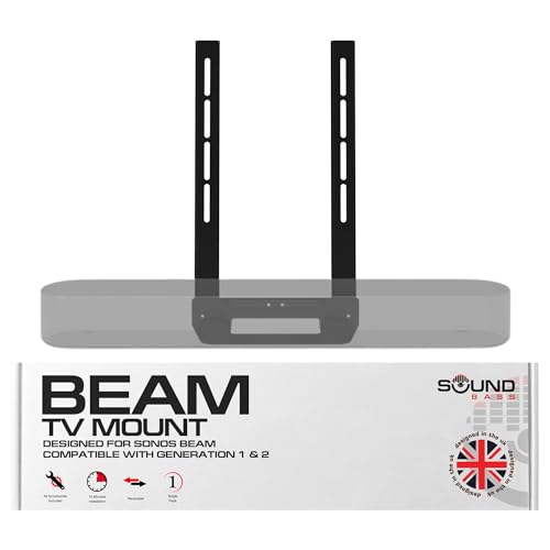 Sound Bass Beam TV Mount, Compatible with Generation 1 & 2 Sonos Beam Mounting Bracket for TV, Black, Full Hardware Kit Included, Beam Soundbar