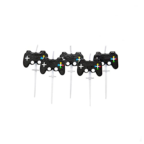 Anniversary House AHC243 - Velas de cumpleaños para pasteles, color negro, paquete de 5, decoración de pastel de celebración, 5,5 centímetros, AHC243