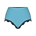 Womens Lace Trim Shorts High Waisted Comfy Soft Stretch Cheeky Panties Underwear Briefs Sleep Lounge Pants Bottoms Sky Blue