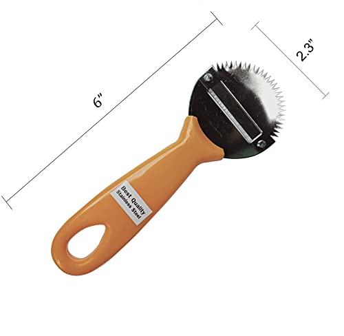 Pa Mai Coconut Hand Grater Slicer Shredded Scraper Coconut Meat Removal Blade Knife Fish Skin Scale Scraper Remover Tool Yellow A391 2.3*6Inch #TOP5