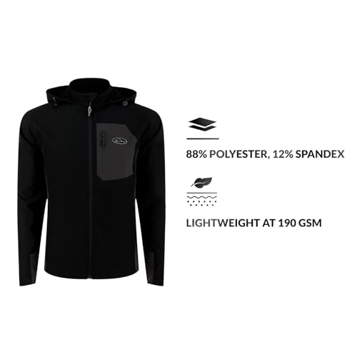 DRAKE Men's Rain Brake Durable Adjustable Lightweight Stretchy DWR Water Repellent Outdoor Casual Softshell Hooded Jacket4