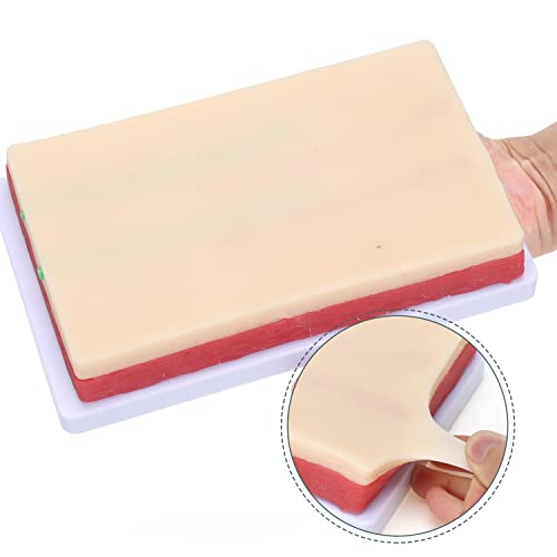 Image of RONTEN 1 Count Silicone Human Skin Model Injection Training Pad, Injection Practice Kit with 2 Veins Imbedded Nurse Student Practice Mat - Ideal for IV Phlebotomy and Blood Draw Training