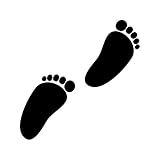 1 Paar 2 Füße 8cm schwarz Baby Fuß Spur Abdruck Aufkleber Tattoo Auto Möbel Deko Folie
