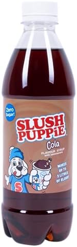 Cola SLUSH PUPPiE Syrup - ZERO Sugar. 500ml of Iconic Cola Flavour. Genuine Slush Puppy Syrup from Fizz Creations. Officially Licensed SLUSH PUPPiE Merchandise.