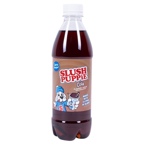 Cola SLUSH PUPPiE Syrup - ZERO Sugar. 500ml of Iconic Cola Flavour. Genuine Slush Puppy Syrup from Fizz Creations. Officially Licensed SLUSH PUPPiE Merchandise.