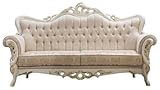 Altura aprox.: 123 cm Casa Padrino sofá Barroco de Lujo Blanco/Oro - Sofá de salón de Estilo Barroco con patrón Elegante - Muebles de salón de Lujo en Estilo Barroco - Muebles barrocos