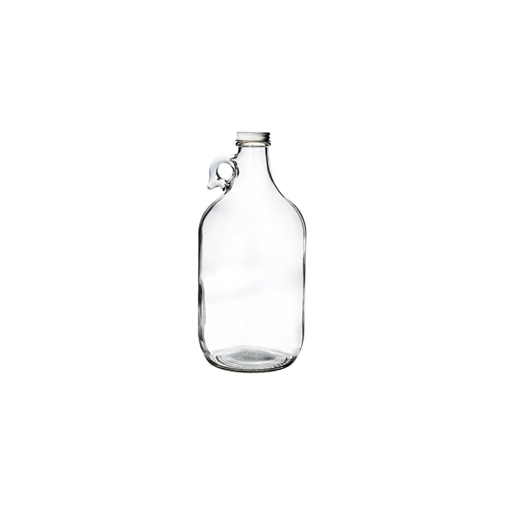 Kombucha Brooklyn 13DXKSHM6G Growler, Clear Glass HalfGallon (64oz) with lid The Community