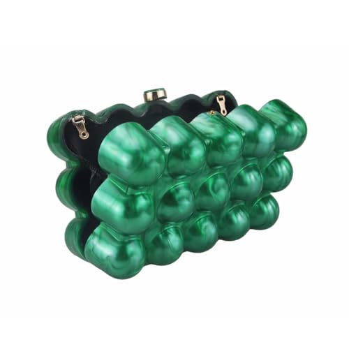 Image of Women Acrylic Clutch Chic Marble Evening Handbag Wedding Box Clutch Purse Chain Shoulder Bag for Prom Party